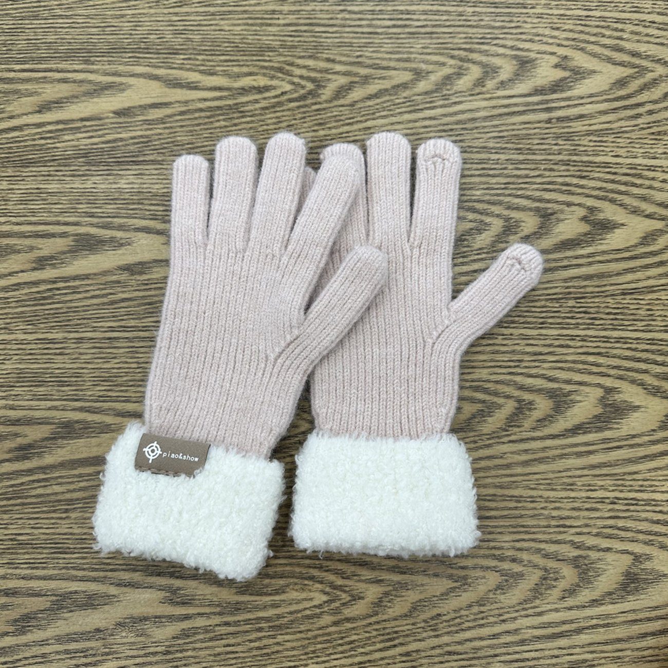 Handschuhe Handschuhe Strickhandschuhe Rosa Winter ZanMax 1 gestrickte warme Paar
