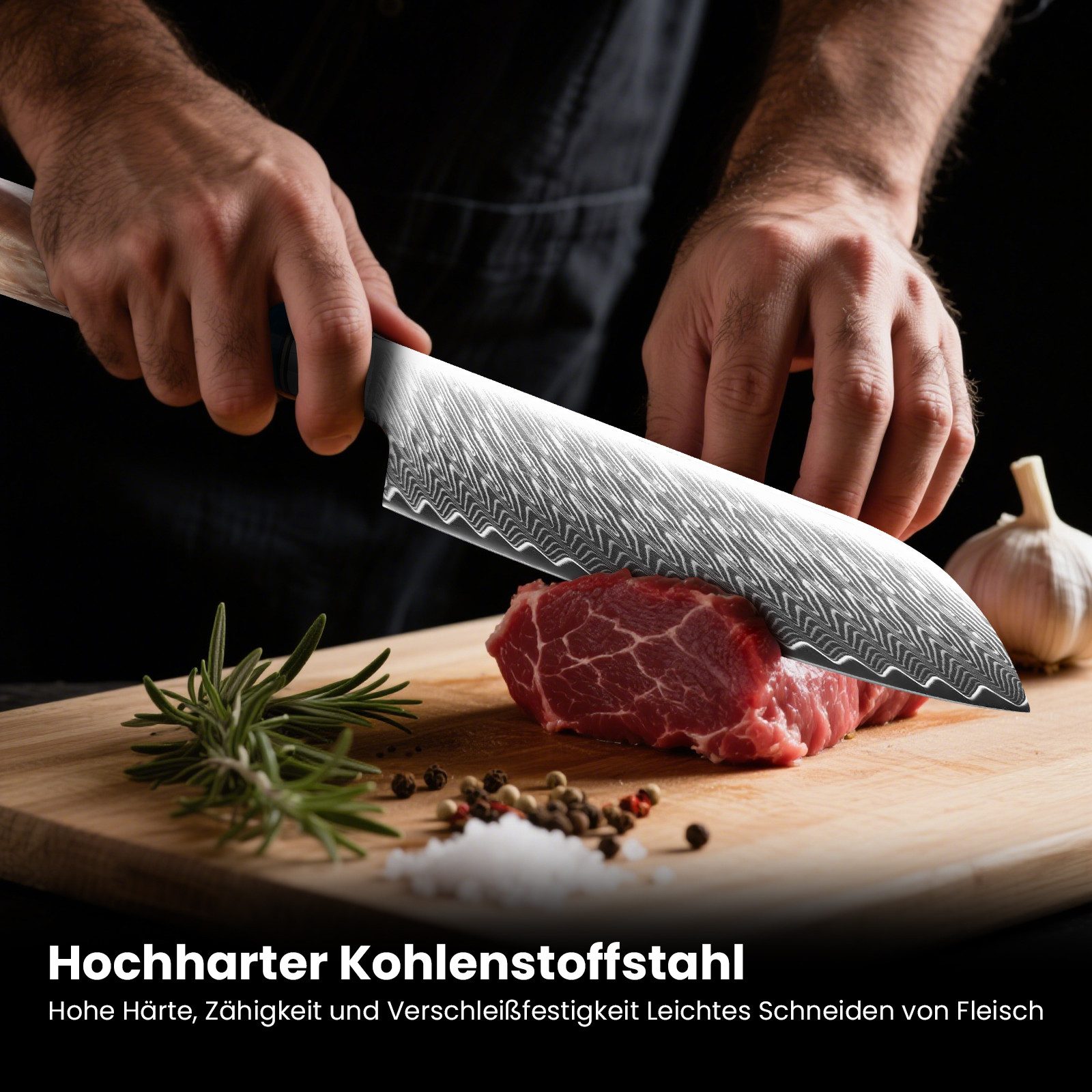 KAZUSHI Kochmesser Professionelles Santoku-Messer/Universalmesser, Superscharfes, Versatile Kochmesser, Fleisch / Gemüse / Obst usw