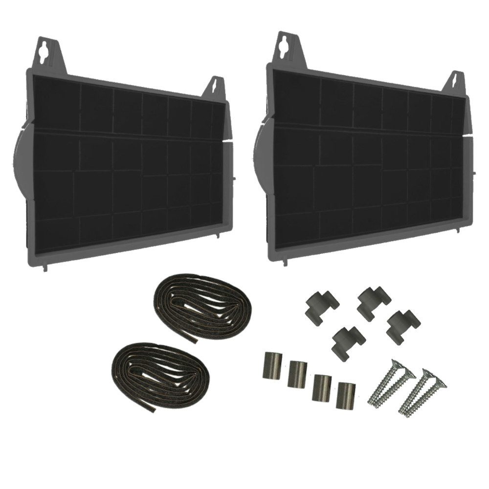 Trade-Shop Aktivkohlefilter 2x passend für Bosch Balay Constructa 460736 00460736 571858 00571858, Zubehör für BSH-Gruppe 460736, 00460736, 571858, 00571858, 571856, 00571856, Maße (L x B x H): ca. 450 x 320 x 40mm