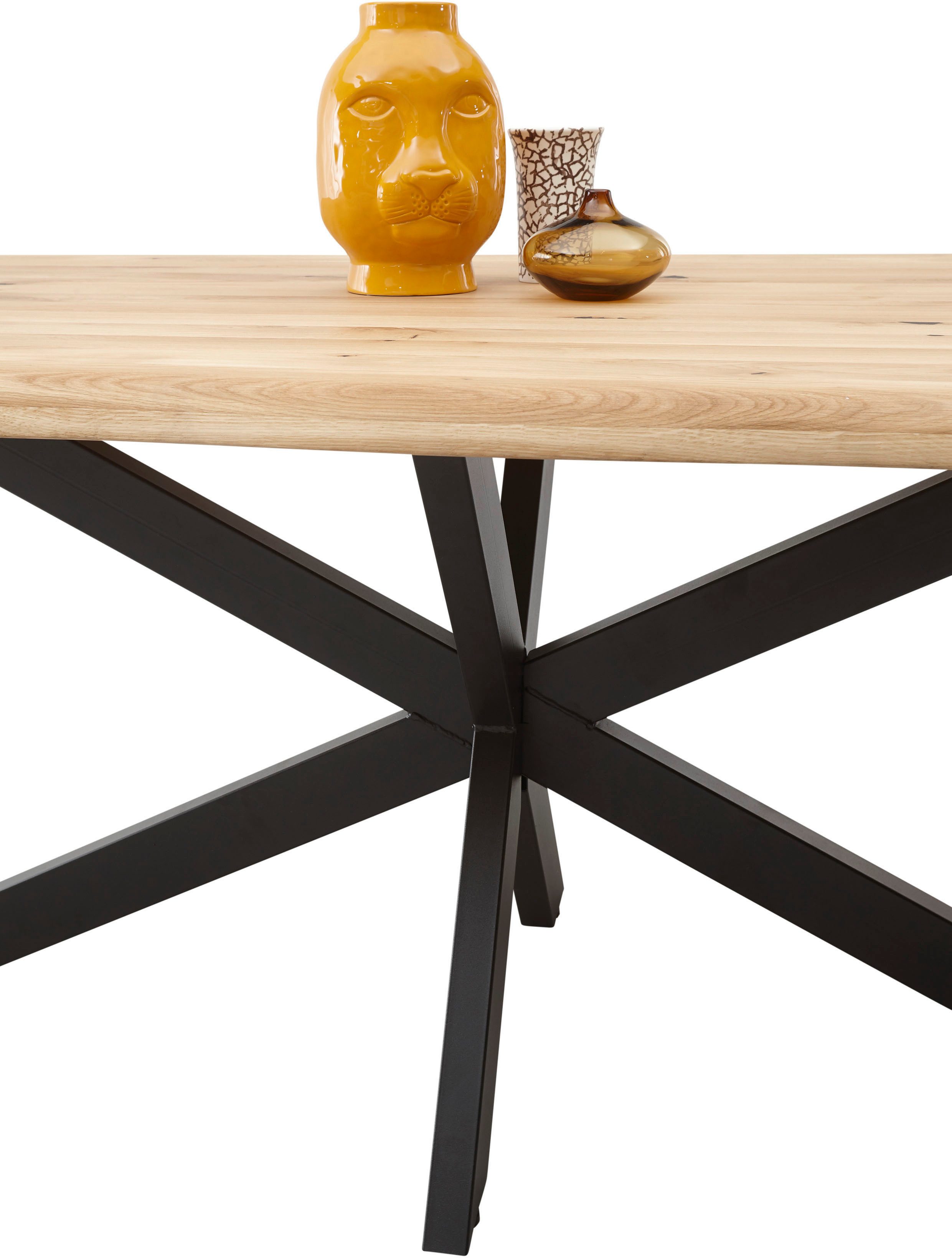 Stolkom Sp.z.o.o. Esstisch TOM, TOPSELLER! (Tisch, Esstisch, OTTOs Choice), 200 cm breit Eiche Massivholz mit Baumkante