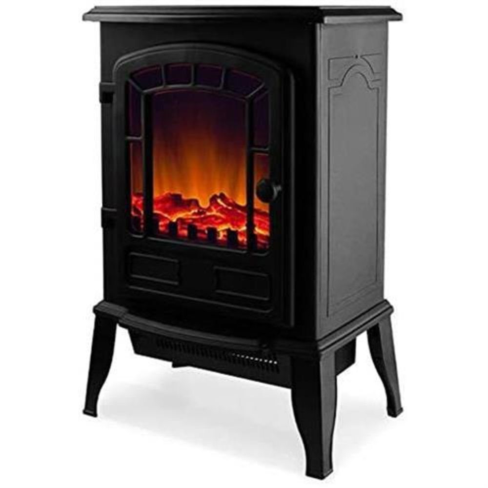 Ozeanos Heizgerät OT-EK-02 elektrische Heizung in Kaminoptik, 2000 W, Elektroheizung, Heizlüfter, Heizgebläse, Kaminheizung, Elektroheizung, Kaminfeueroptik auch ohne Heizung, Kaminfeuer elektrisch, Kaminofen Ofen Design, 1000 / 2000 Watt, 2 Heizstufen, schwarz