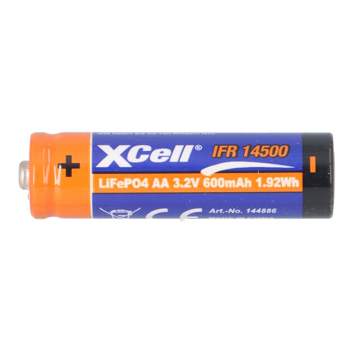 XCell XCell IFR 14500 AA Solar Akku LiFePO4 3,2V 600mAh Akku