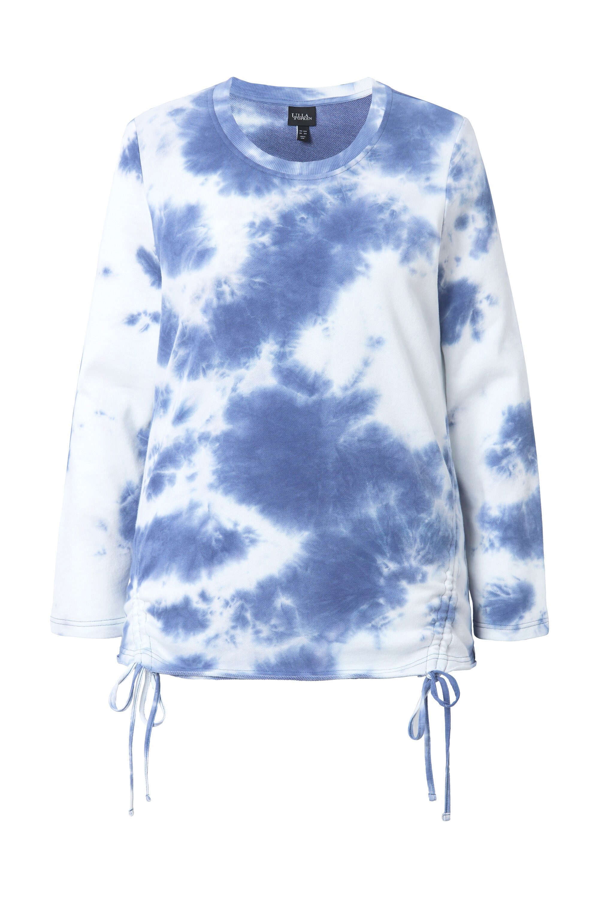 Ulla Popken Sweatshirt Sweatshirt Batikmuster Saumband günstig online kaufen