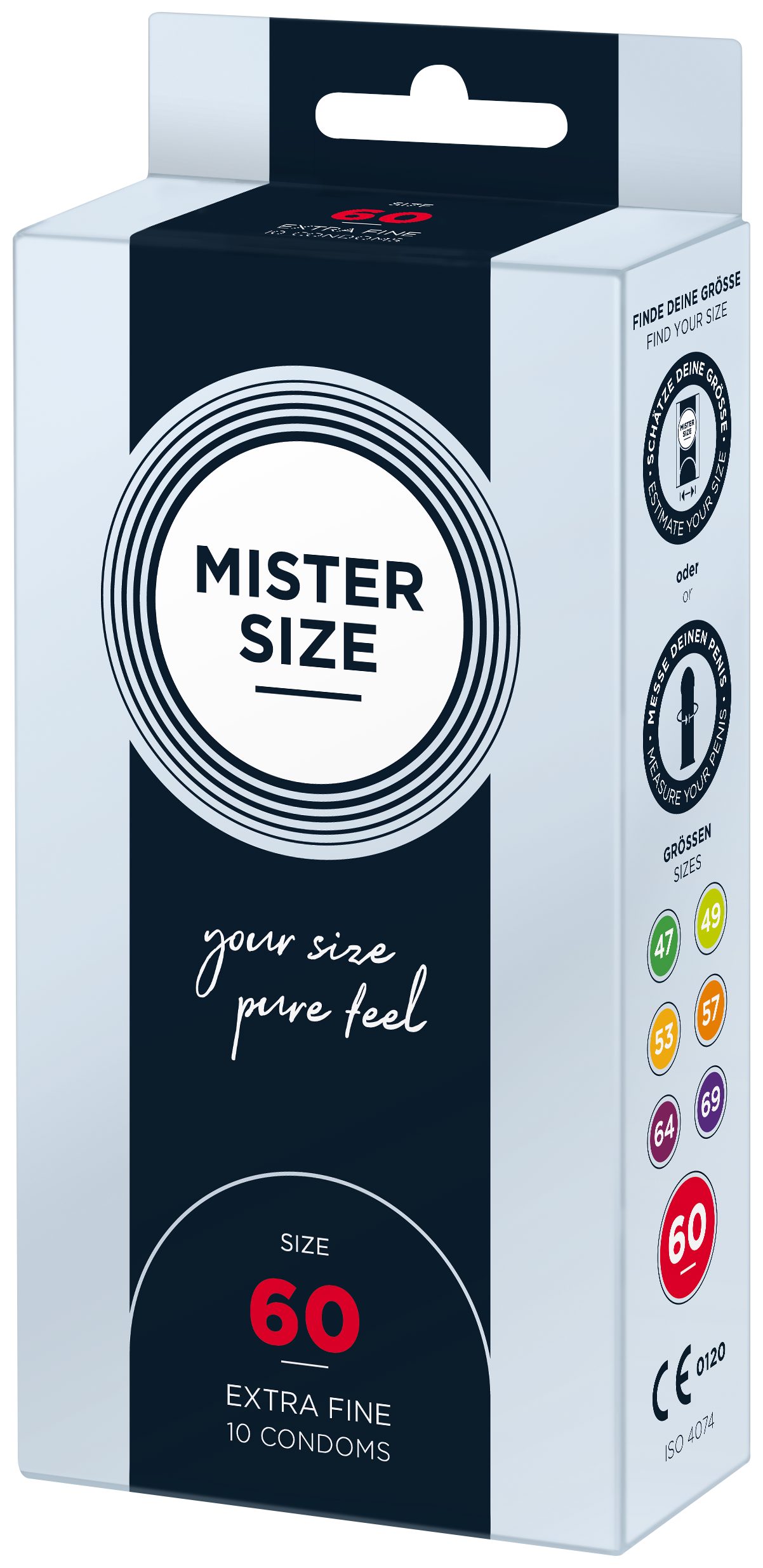 SIZE Breite & Kondome MISTER gefühlsecht 10 Stück, 60mm, Nominale feucht