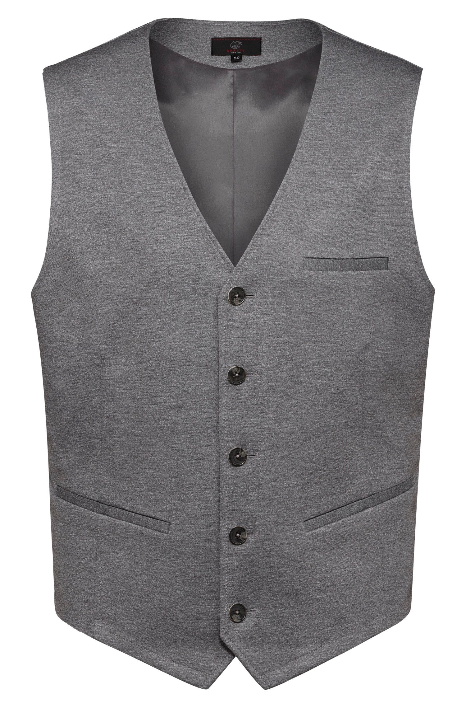 GREIFF Jerseyweste Greiff CASUAL Herren Jerseyweste Regular-Fit Hellgrau meliert