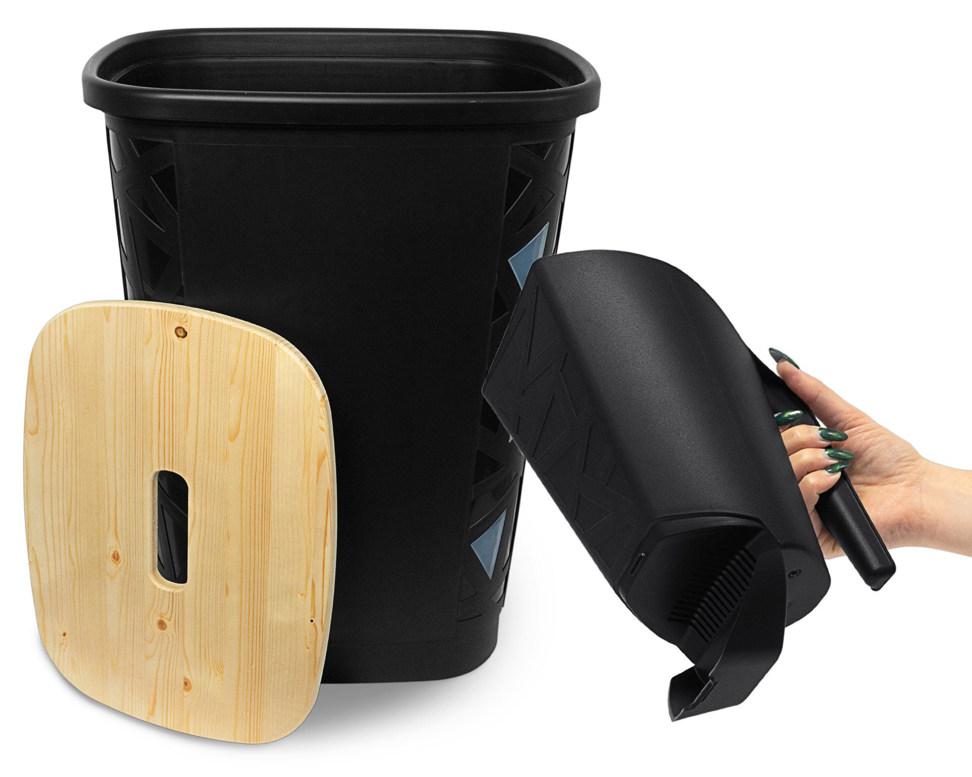 ONDIS24 Sitzhocker Pellethocker Sitzhocker und Schaufel für Pellets