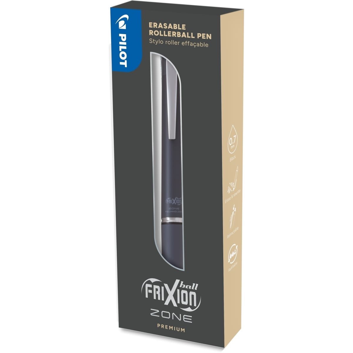 Pilot Pen Tintenfeinschreiber Tintenroller Frixion Zone 0.7 in Box grau