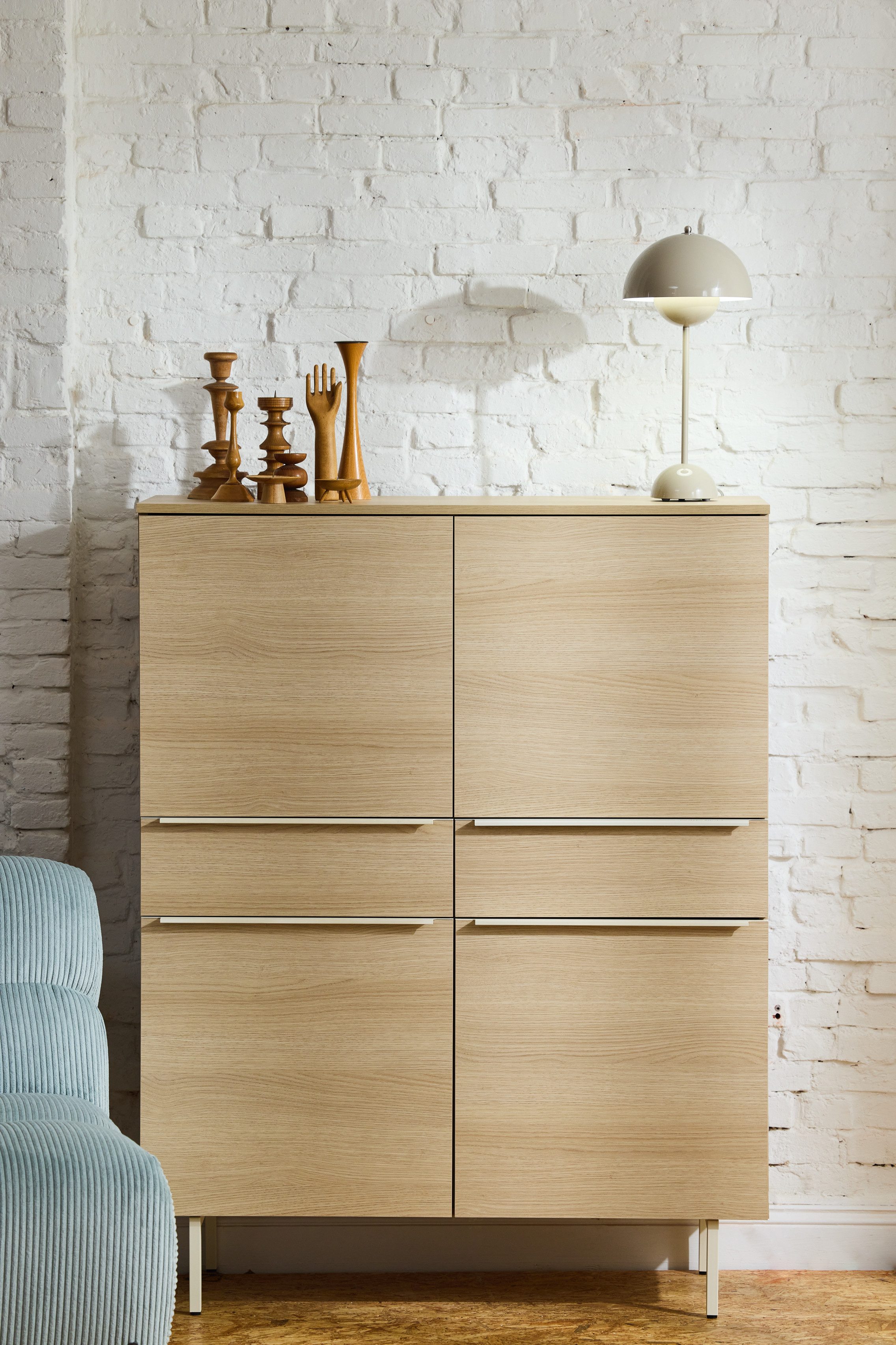 TOM TAILOR HOME Highboard COLOR PUZZLE K08 – 2 Schubladen, 4 Türen, Breite 1100 mm – Stauraum mit besonderem Farbkick