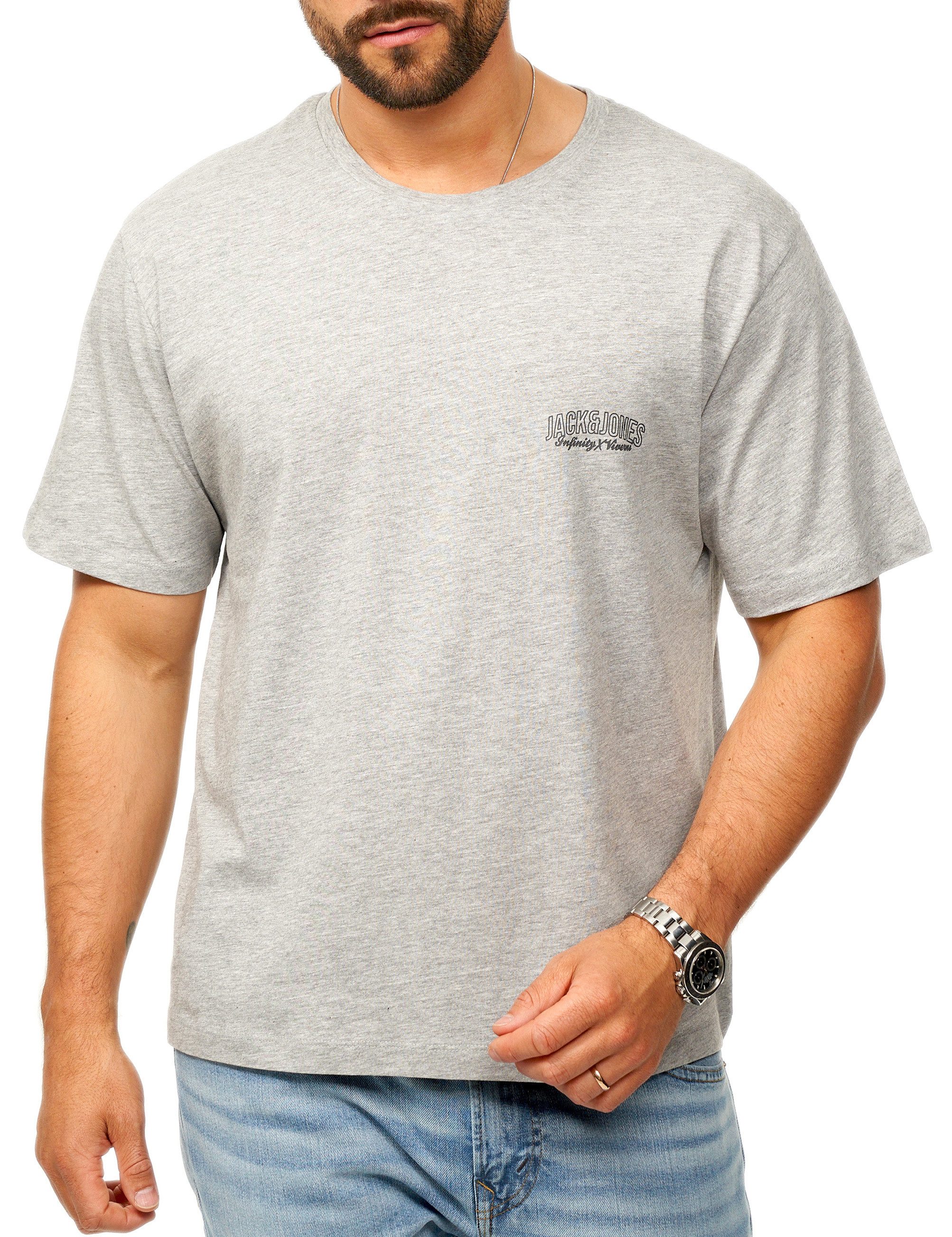 Jack & Jones T-Shirt INFINITY TEE MIT RUNDHALSAUSSCHNITT CREW NECK Herren Kurzarm Shirt aus 100% Baumwolle mit Logo Details im Modern-Fit