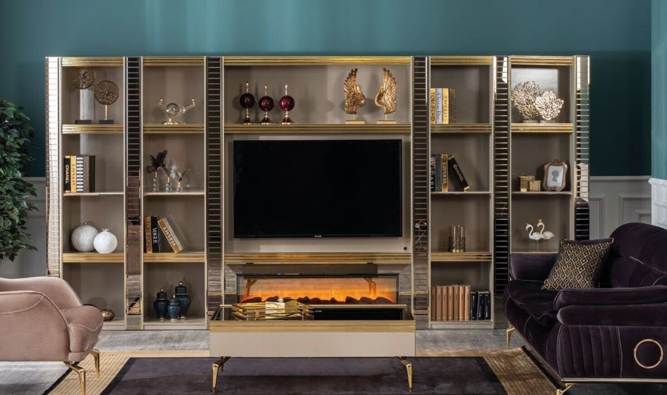 Stil Garnitur Luxus neu Holz JVmoebel in Europa Modern Wohnwand 1x Luxus, Wohnwand), (1-St., Wohnwand Made Wohnzimmer nur