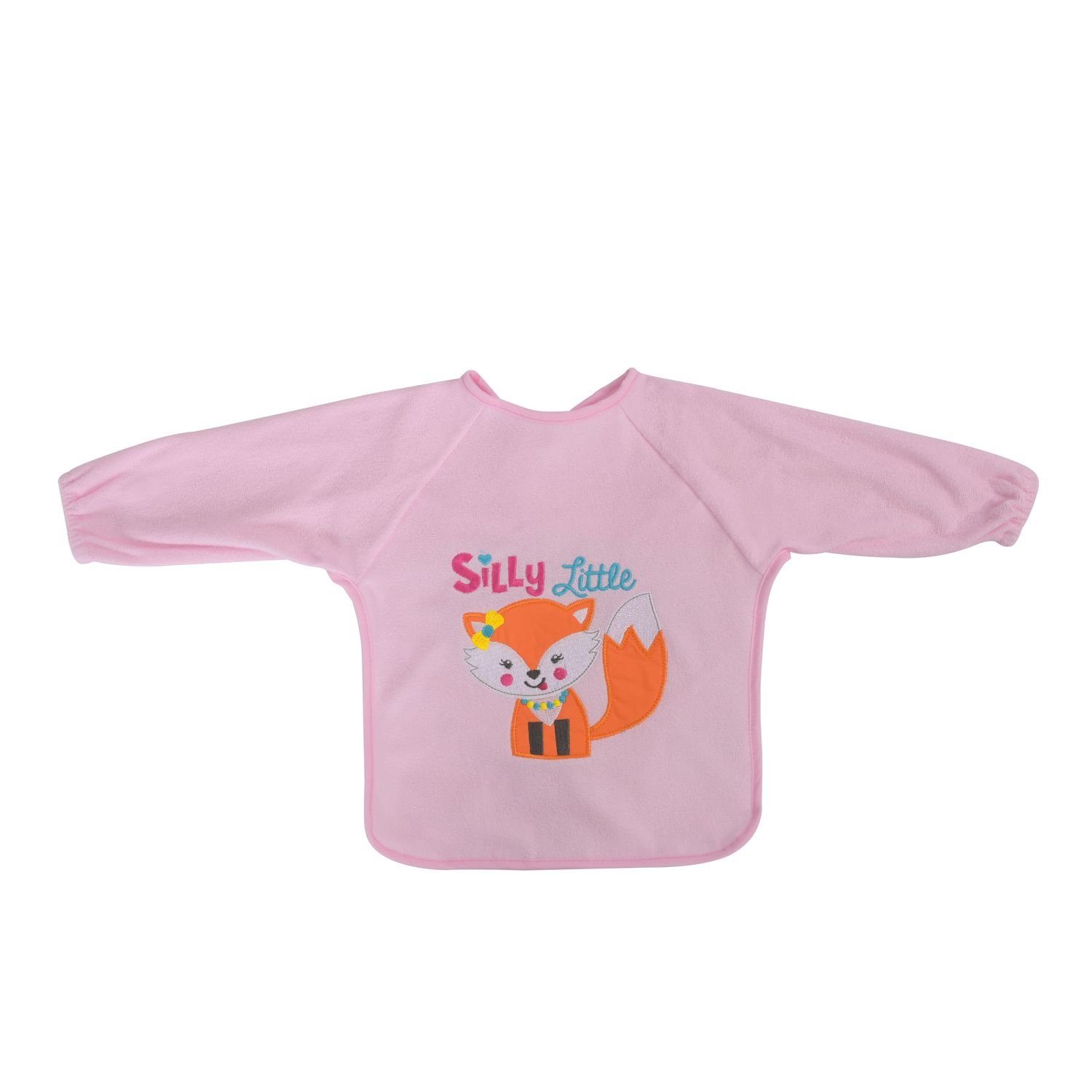 Baby Care Lätzchen Babylätzchen 1026027 Langarm, (1-St), mit Stickerei wasserdicht Klettverschluss rosa