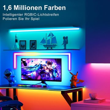 LETGOSPT LED-Streifen 3m Neon Led strip, APP Steuerung, mit Fernbedienung, IP67 wasserdichte, 12V Rgbflexible Neon LED Streifen anwendbar auf Innen Außendekoration