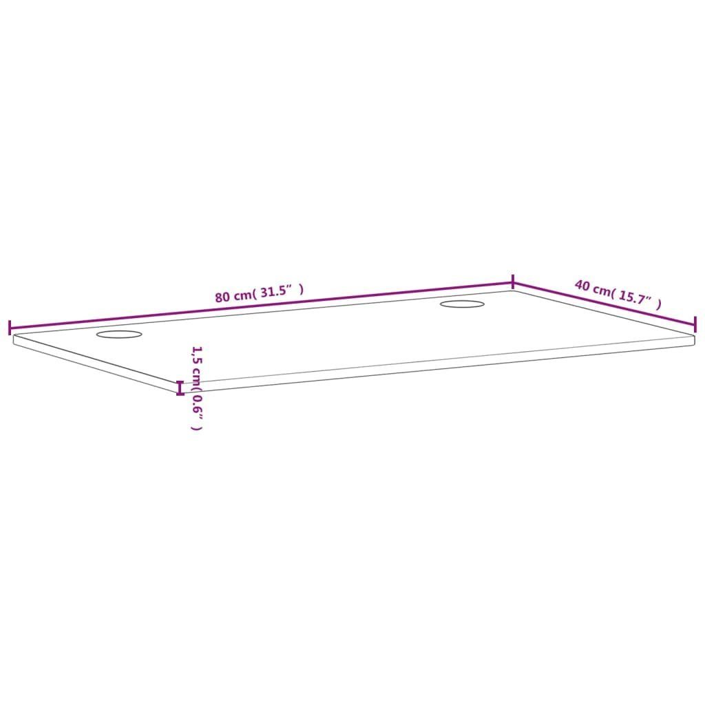 Arbeitsplatte Buche Bürotis Massivholz cm Schreibtisch Schreibtischplatte vidaXL 80x40x1,5