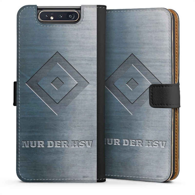 DeinDesign Handyhülle HSV Hamburger SV Metallic Look Nur der HSV Metalllook, Samsung Galaxy A80 Hülle Handy Flip Case Wallet Cover
