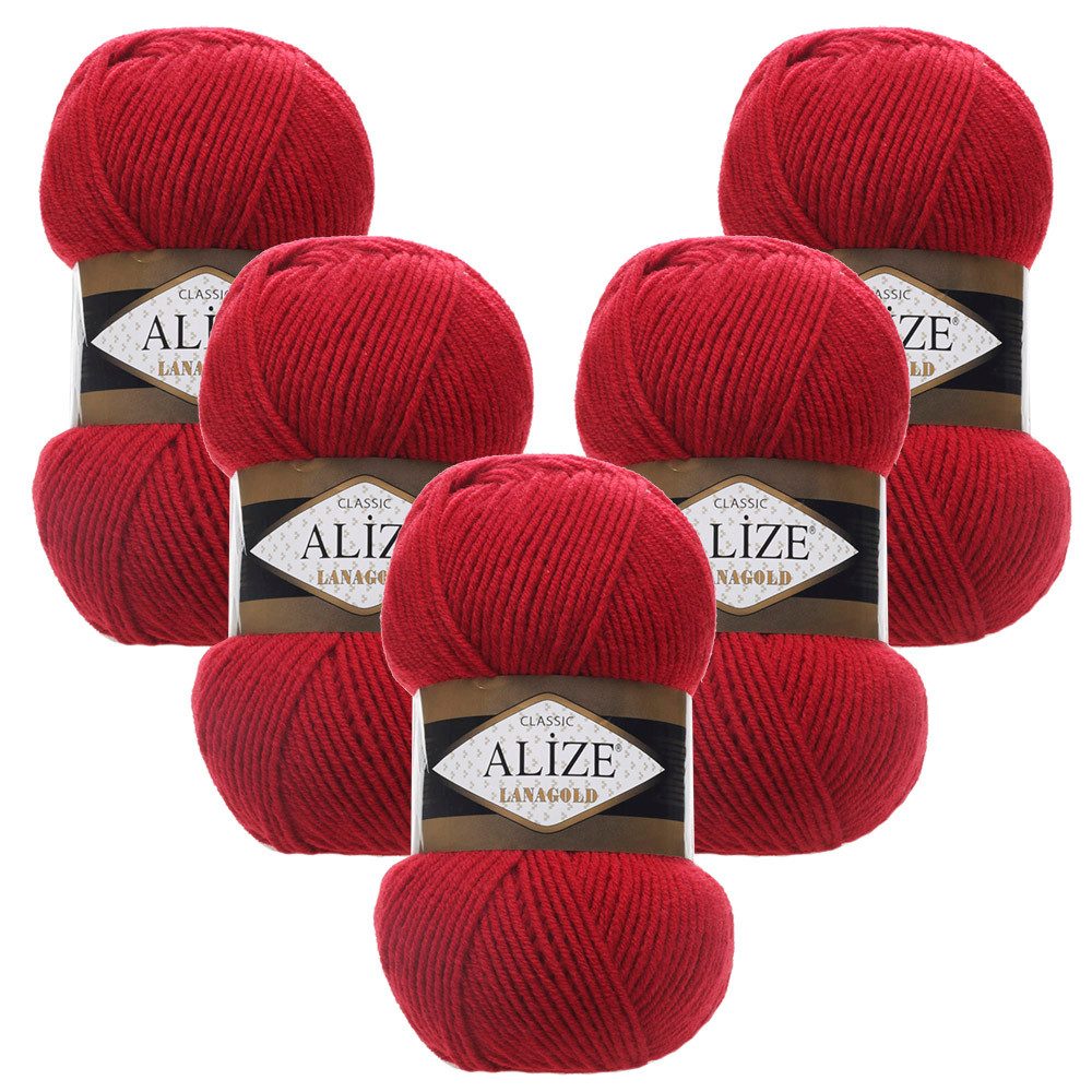 Alize 5 x ALIZE Lanagold Häkelwolle, 240 m, Handstrickgarn,Yarn,Strickgarn,Häkeln