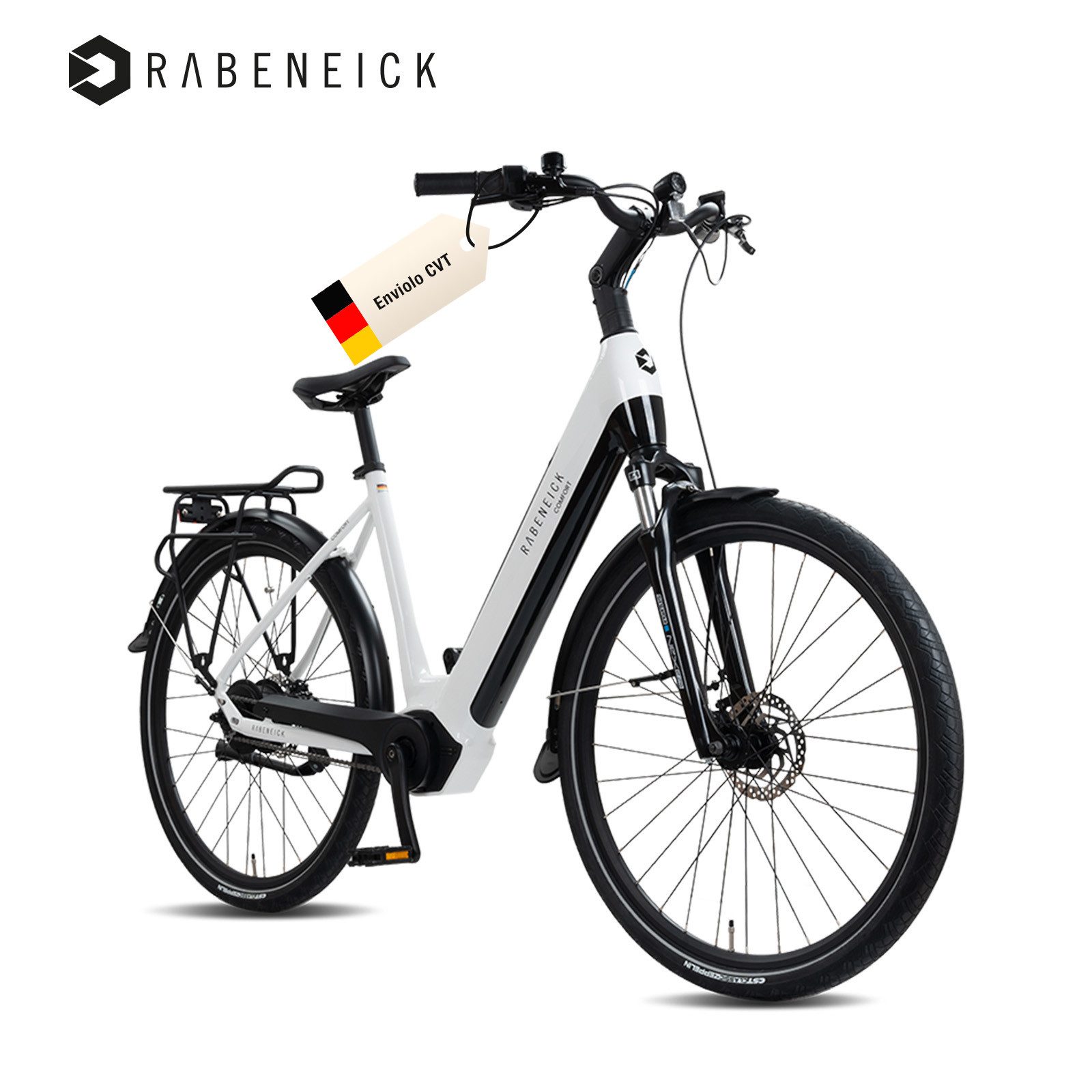 Rabeneick E-Bike Cityrad Enviolo Nabenschaltung Rabeneick Comfort, E-Bike 28 Zoll, Damen&Herren, Enviolo HD-148 Schaltwerk, Mittelmotor, 522 Wh, 75 Nm Mittelmotor, Enviolo stufenlos, 522 Wh Akku, bis 150 km