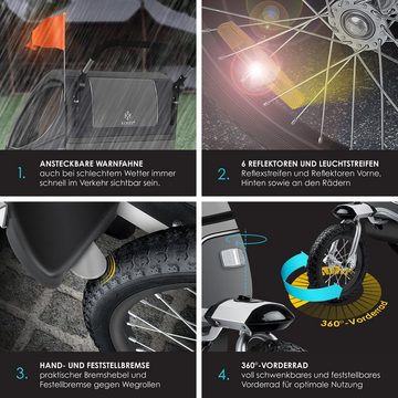 KESSER Fahrradkinderanhänger, Kinderanhänger Fahrradanhänger 360° Drehbar mit Feder