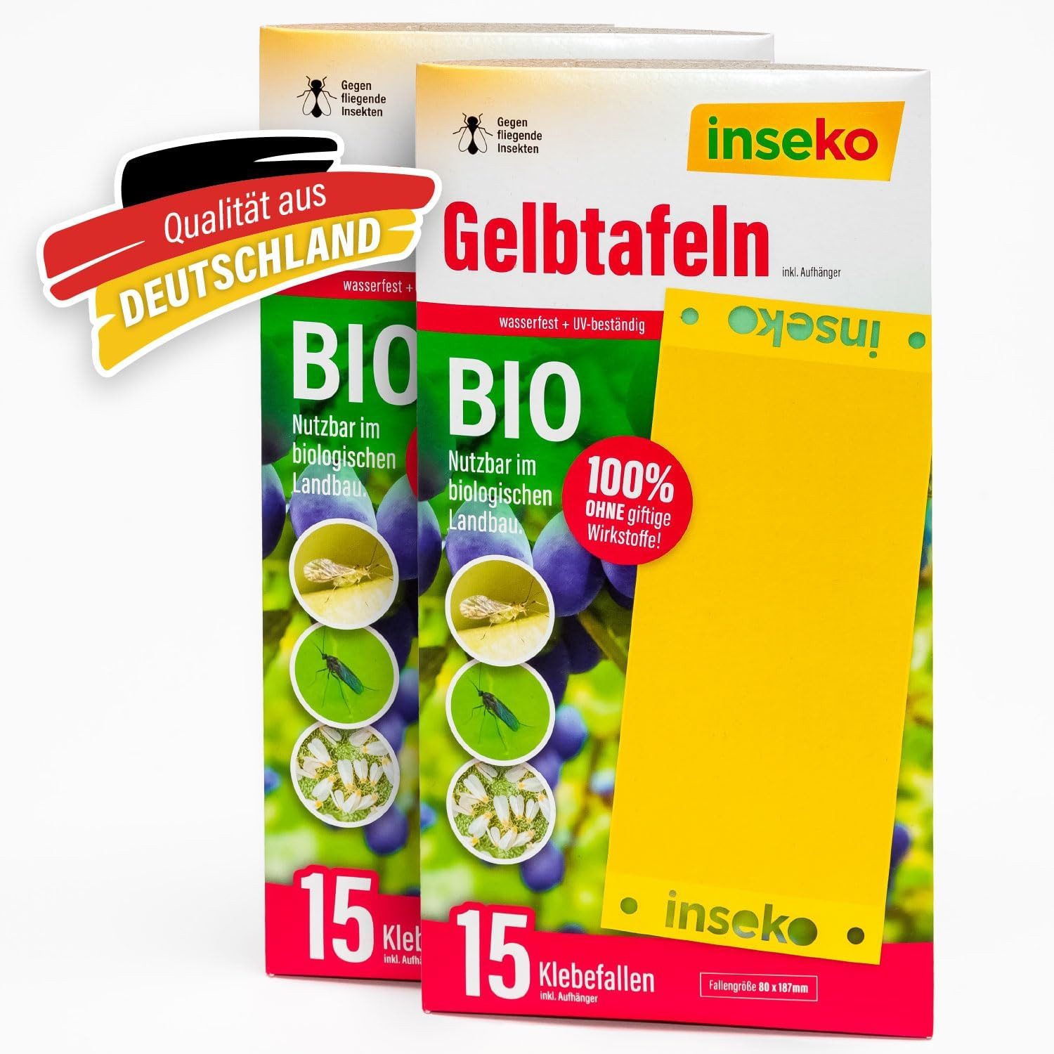 Inseko Klebefalle 30 x inseko Gelbtafeln I große Gelbsticker gegen Trauermücken UVM., 100% umweltfreundlich & giftfrei