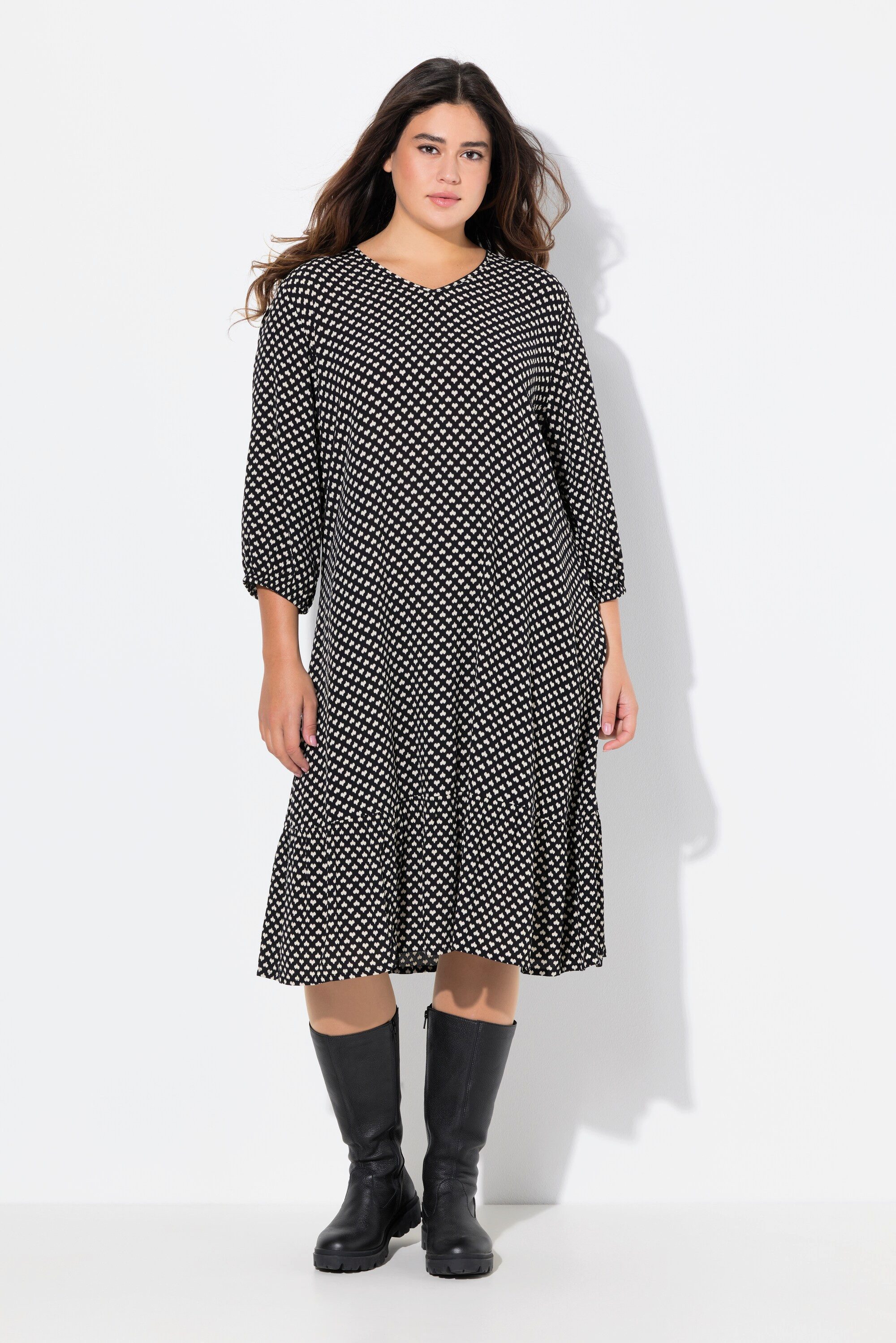 Ulla Popken Midikleid Midikleid Herzen A-Linie günstig online kaufen