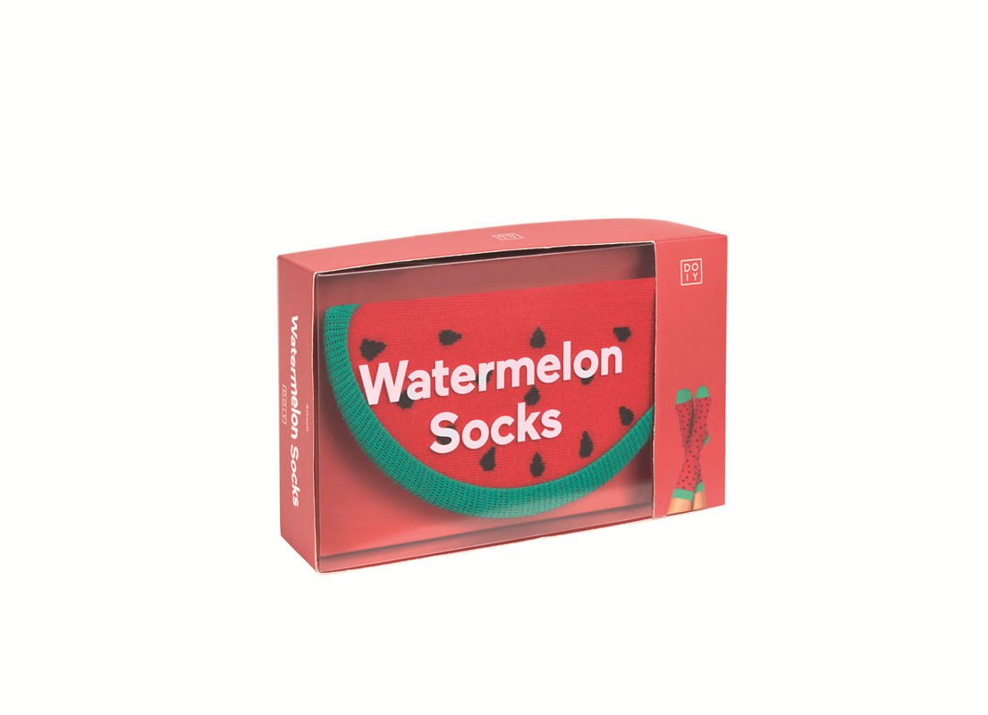 DOIY Socken Watermelon (Box, 1-Paar, Strümpfe geformt als ein Stück Melone) Fun Geschenkidee