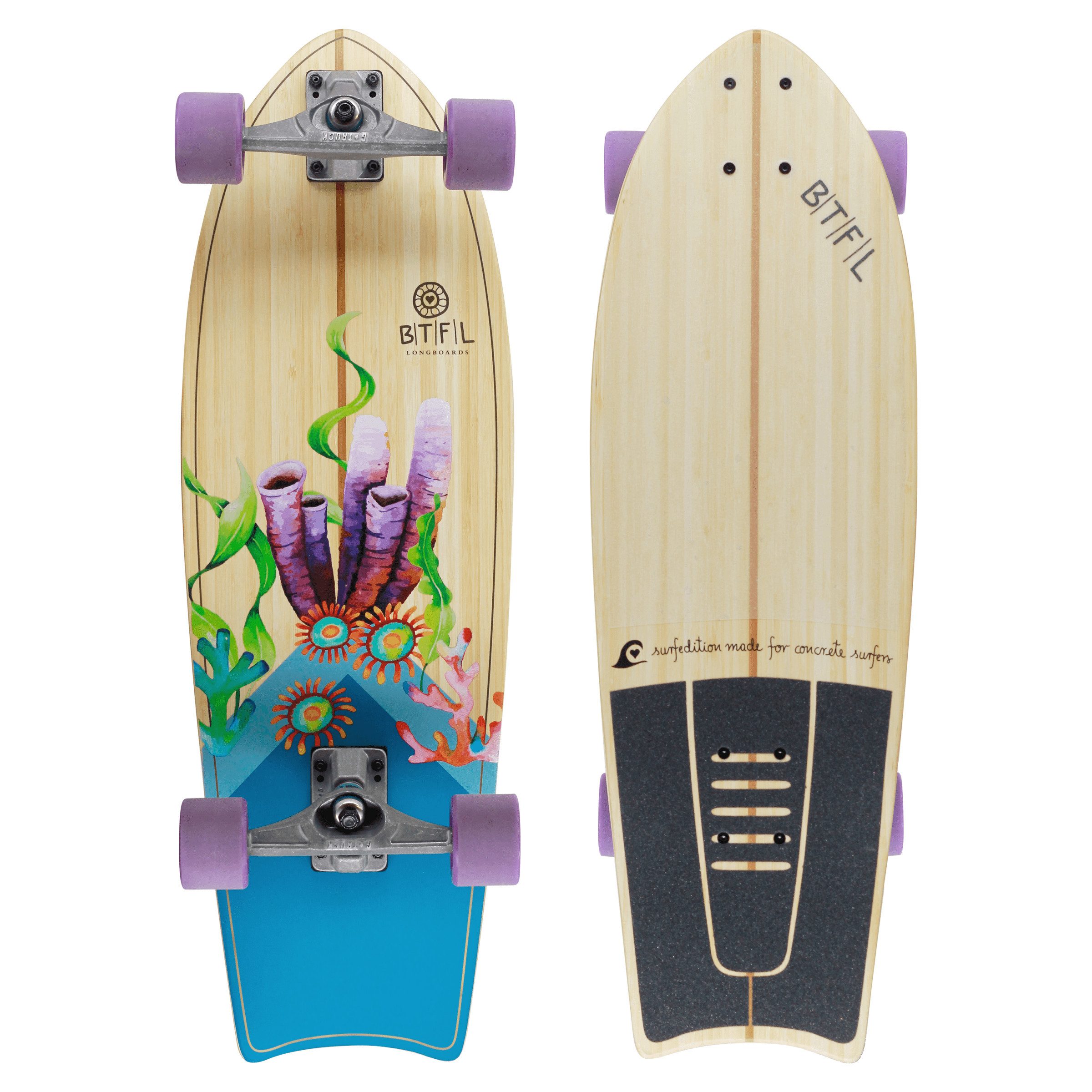 Skateboard ALVAR - Surfskate Board mit Kicktail