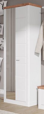 xonox.home Garderobenschrank Michigan (Garderobe und Schuhschrank in weiß mit Eiche, 79 x 204 cm) mit Soft-Close