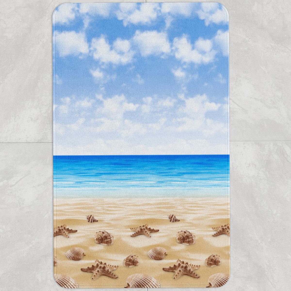 Ekershop Badematte Seestern am Strand Badteppich günstig online kaufen