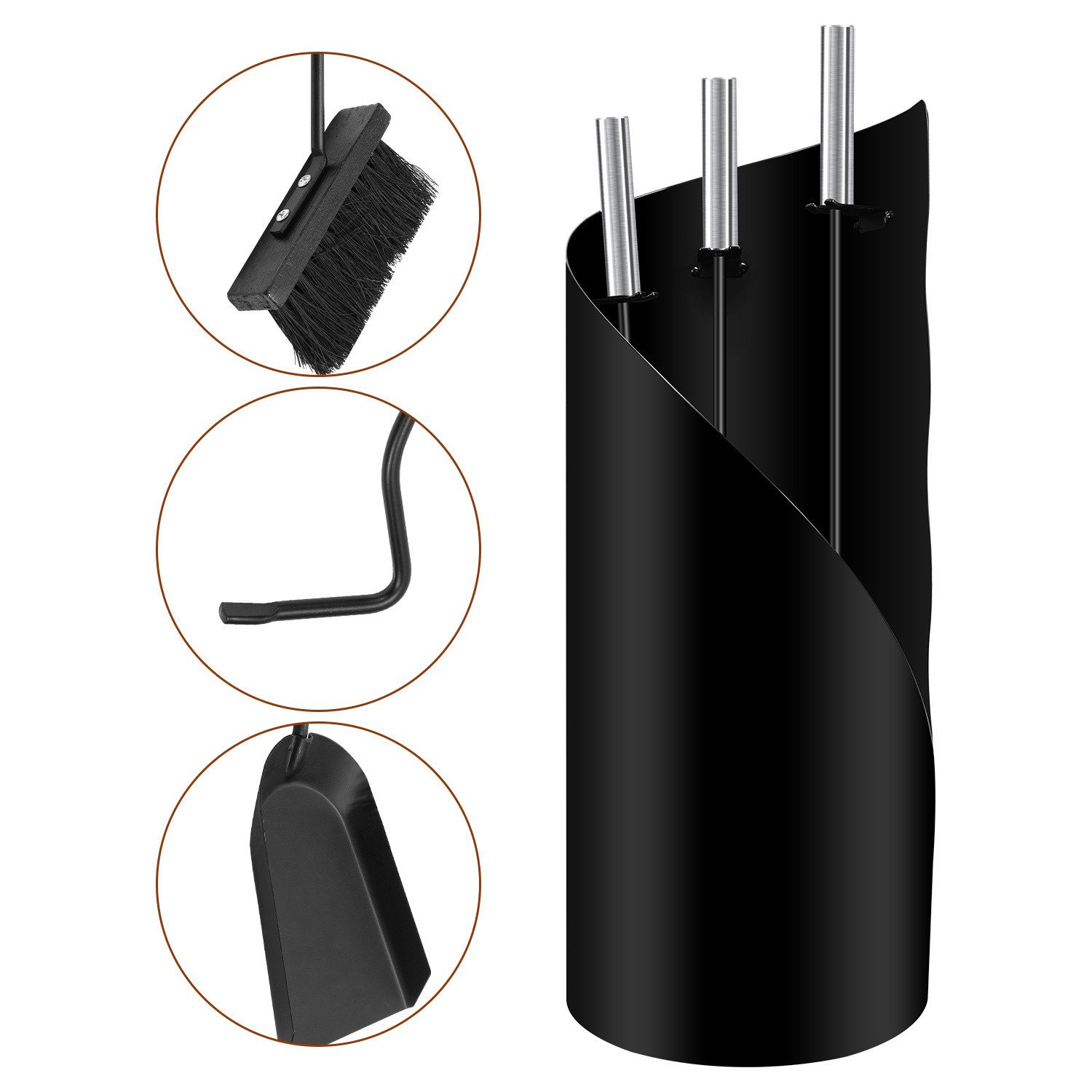 Clanmacy Kamingarnitur Kaminreinigungs Set 4-tlg. Инструменты для каминов Kaminwerkzeuge Ständer, (4-St)