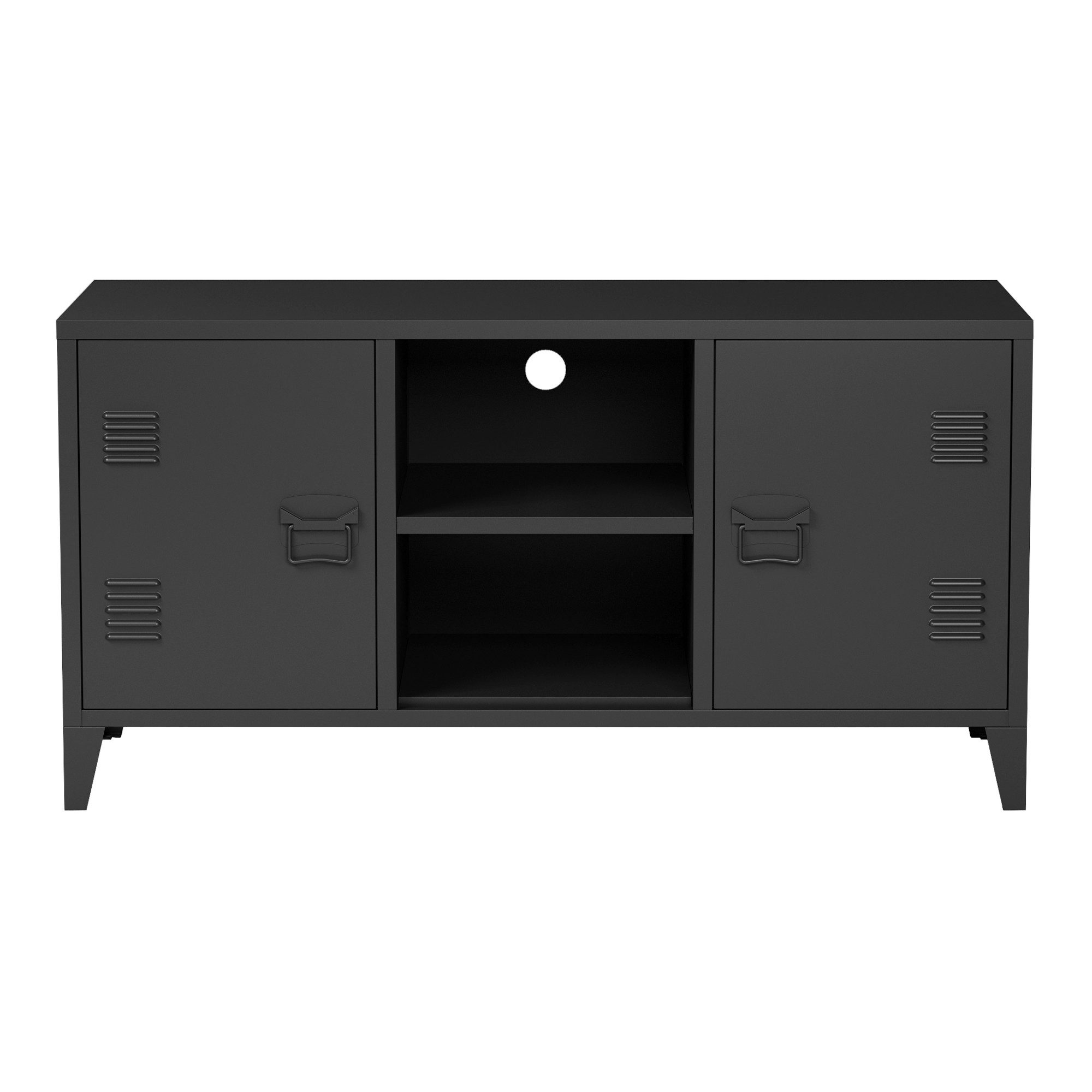 en.casa Sideboard, »Kotka« mit 2 Türen Metall 113 x 40 x 58 cm Schwarz