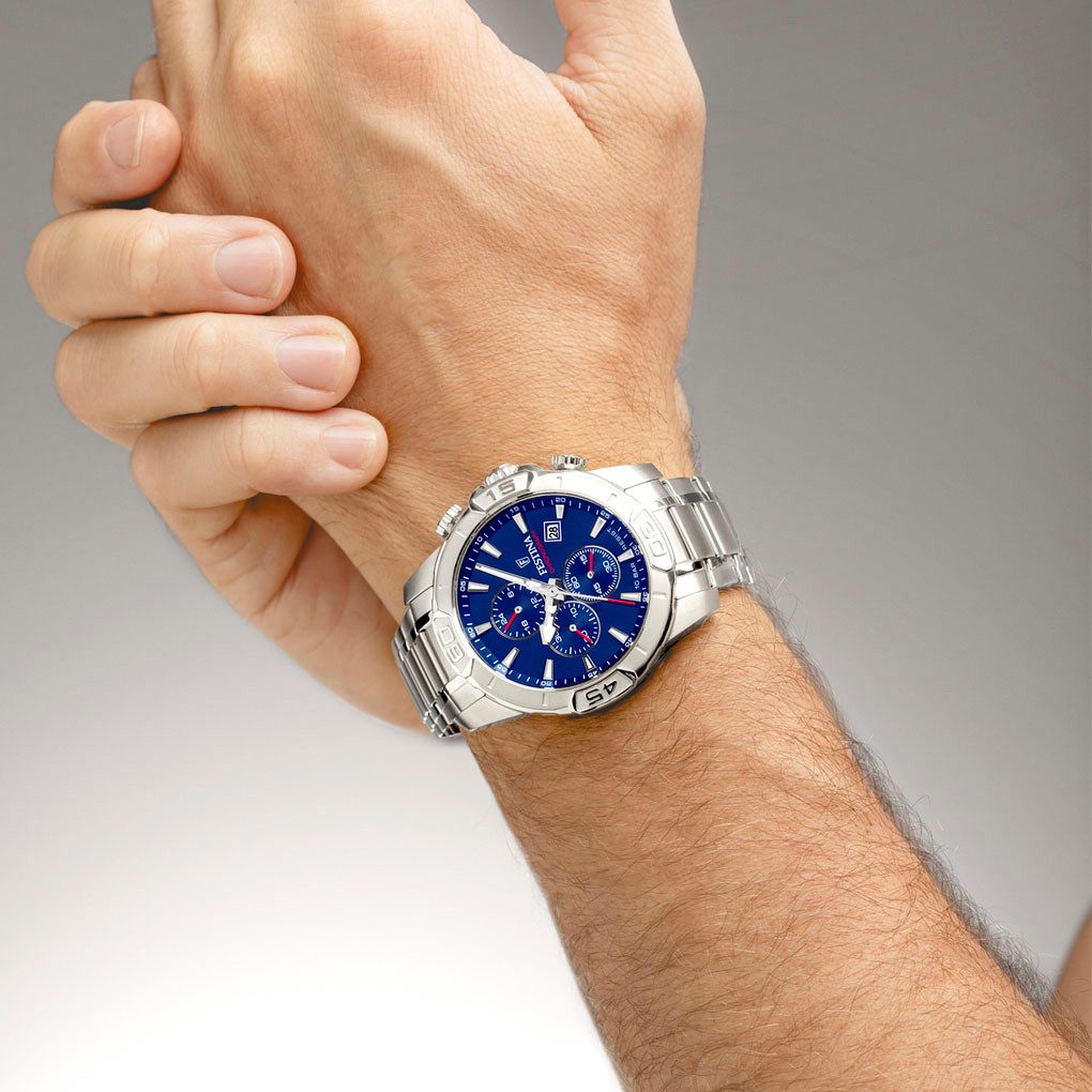 Festina Chronograph Timeless Chronograph F20704/2, Quarzuhr, Armbanduhr, Herrenuhr, Edelstahlarmband, analog, Tag