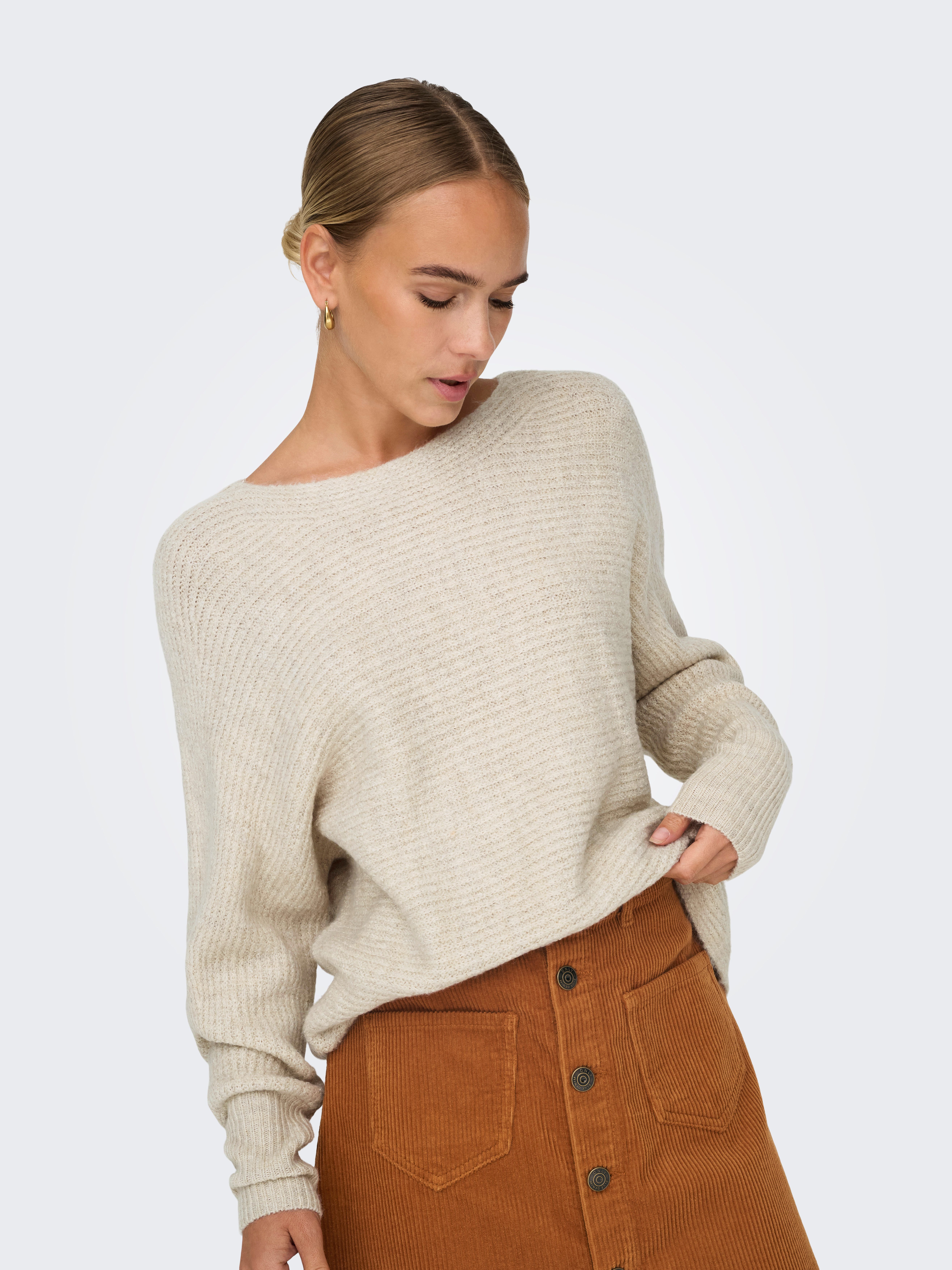 ONLY Strickpullover ONLDANIELLA L/S PULLOVER KNT NOOS Materialmix, regular fit