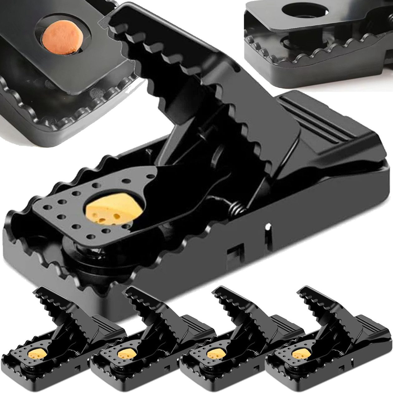 LA CUTE Schlagfalle 4x Mausefalle Rattenfalle Nagetierfalle mit starkem Fangmechanismus., Effektive Mausefalle starkem Fangmechanismus sicherer Handhabung.