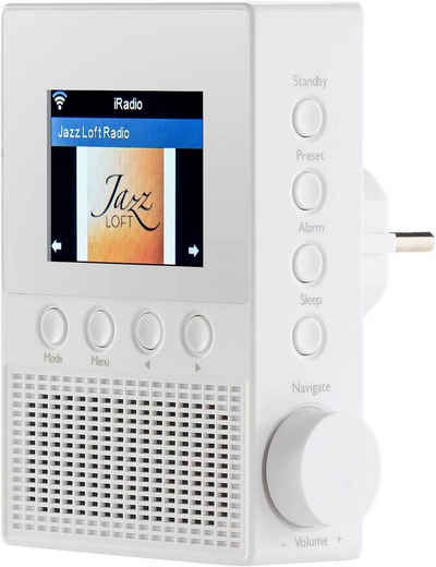 VR-Radio IRS-300 Internet Steckdosenradio mit WLAN & Fernbedienung Internet-Radio (Internetradio, Datum und Uhrzeit, Weckfunktion mit 2 Weckzeiten, Schlummer-Funktion)