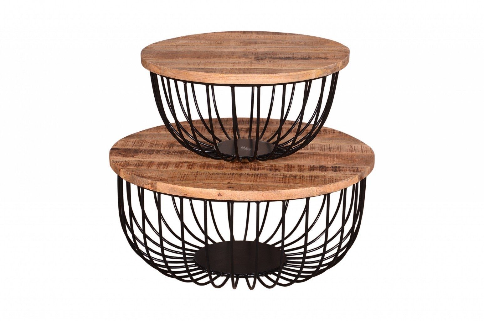 Couchtisch aus Massivholz, D/H 80x41 cm