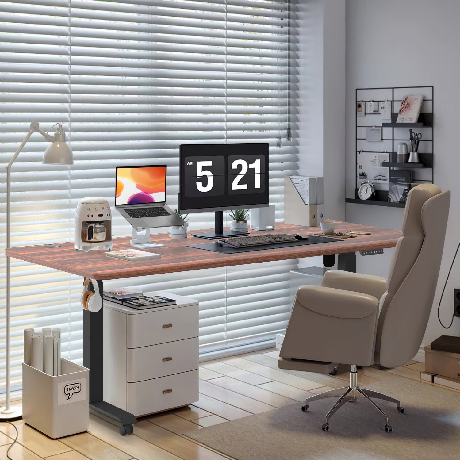 HOMALL Schreibtisch Höhenverstellbar Höhe 160*80/180*80cm mit günstig online kaufen