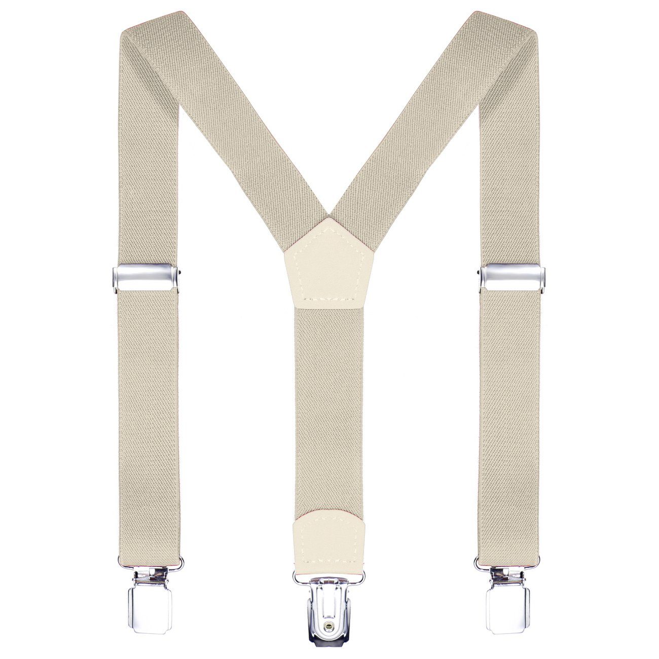 Hosenträger 5 für -110 Y-Form, mit (1-St) DonDon - Hosenträger verstellbar cm Kinder, cm 1 elastisch Jungen Jahre für Kinder 80 beige Clipverschluß,