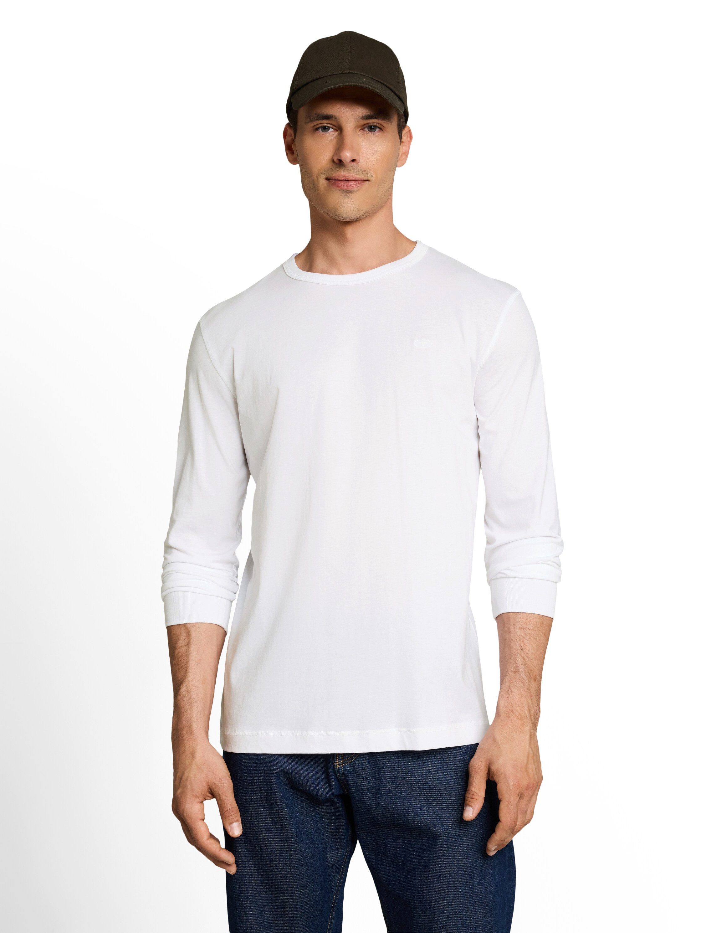 TOM TAILOR Langarmshirt mit Logo Stickerei