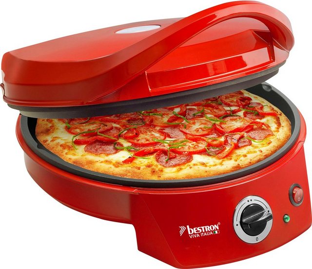 bestron Pizzaofen Viva Italia, Ober Unterhitze, Bis max. 180°C, 1800 Watt, Farbe Rot  - Onlineshop OTTO