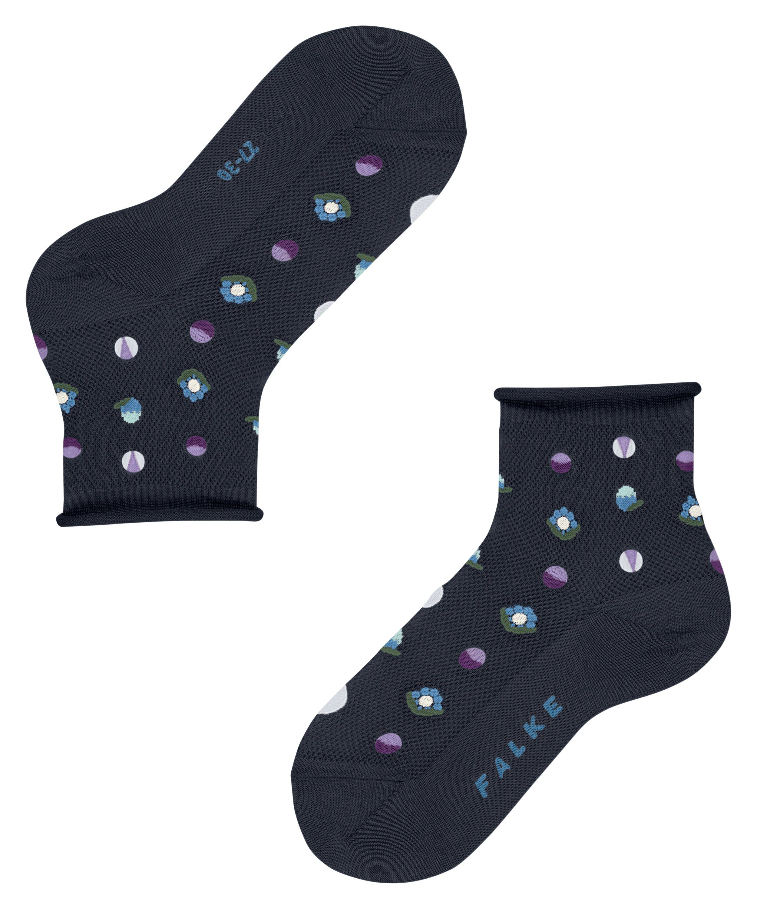 FALKE Socken Dotted Flower (6116) blue space (1-Paar)