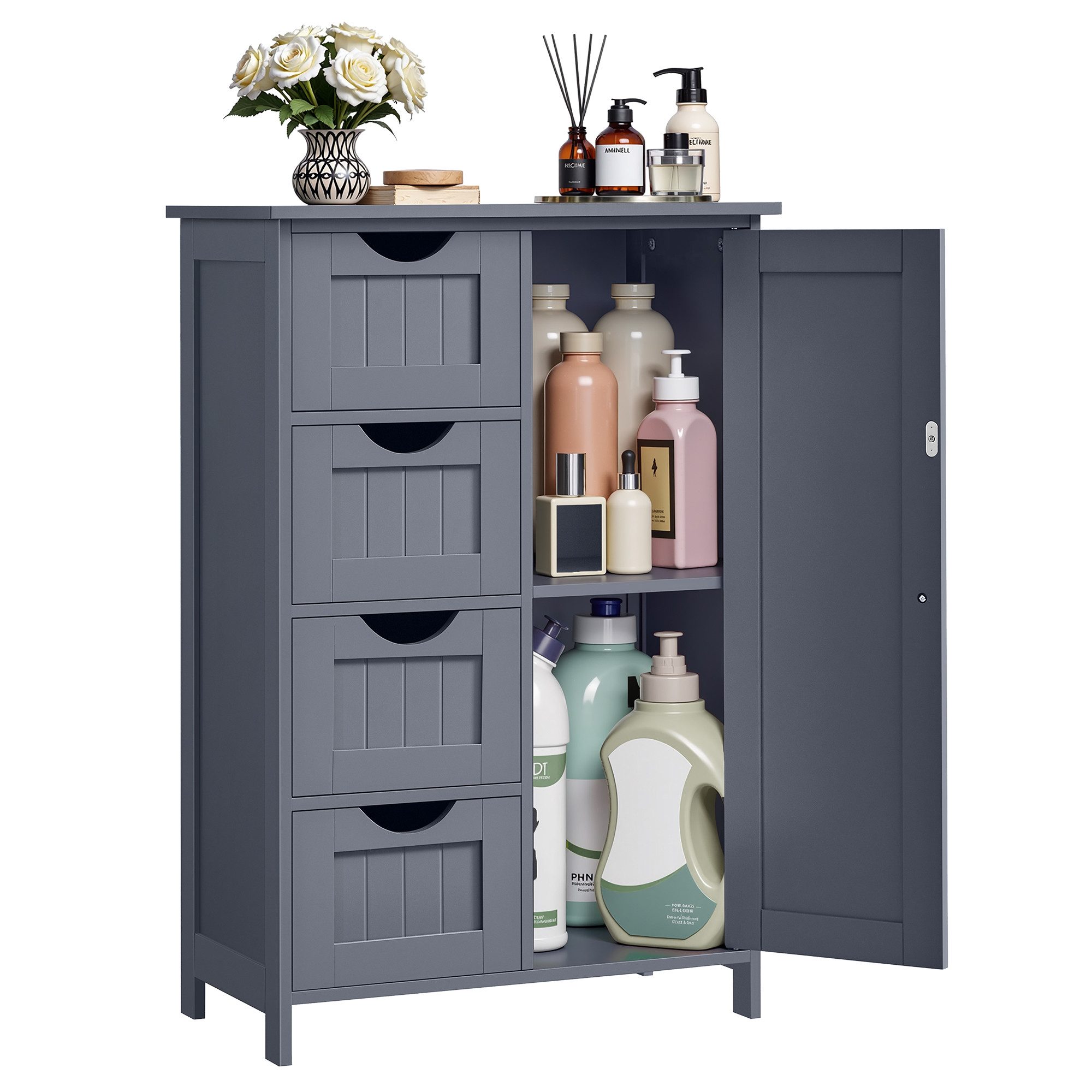 VASAGLE Badmöbel-Set Badezimmerschrank Badschrank Beistellschrank, mit günstig online kaufen