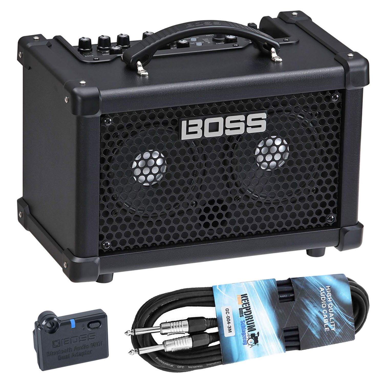 Boss Bass-Verstärker Dual Cube Bass LX mit BT-Dual und Kabel Verstärker
