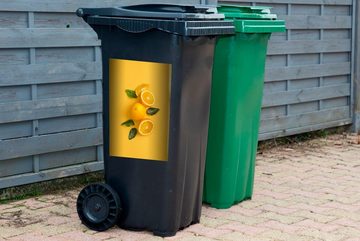 MuchoWow Wandsticker Orange - Obst - Gelb (1 St), Mülleimer-aufkleber, Mülltonne, Sticker, Container, Abfalbehälter