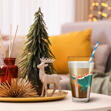 GRAVURZEILE Glas mit UV Druck Weihnachtsmotiv - Santasaurus, - Weihnachtsdeko - Geschenke für Jungen und Mädchen, Zur Weihnachtszeit zum Wichteln und als Geschenk für Kinder