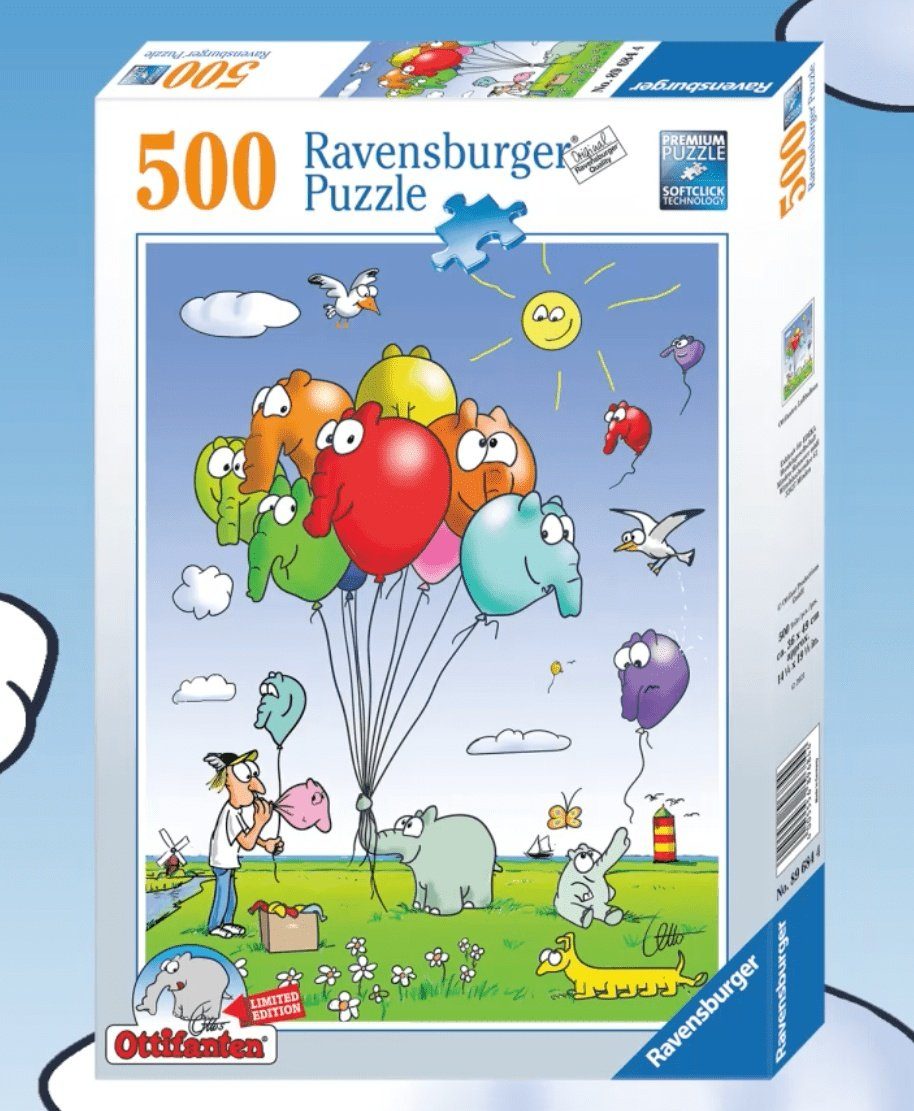 Ravensburger Puzzle Ottifanten Puzzle Luftballons 500 Teile 49x36cm by  Waalkes, Puzzleteile