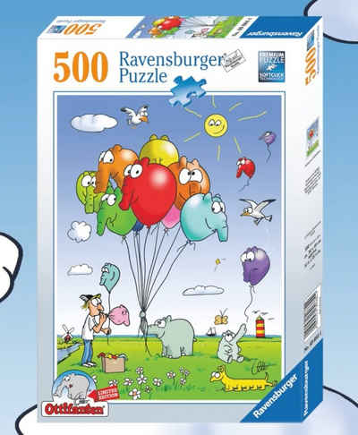 Ravensburger Puzzle Ottifanten Puzzle Luftballons 500 Teile 49x36cm by Otto Waalkes, Puzzleteile