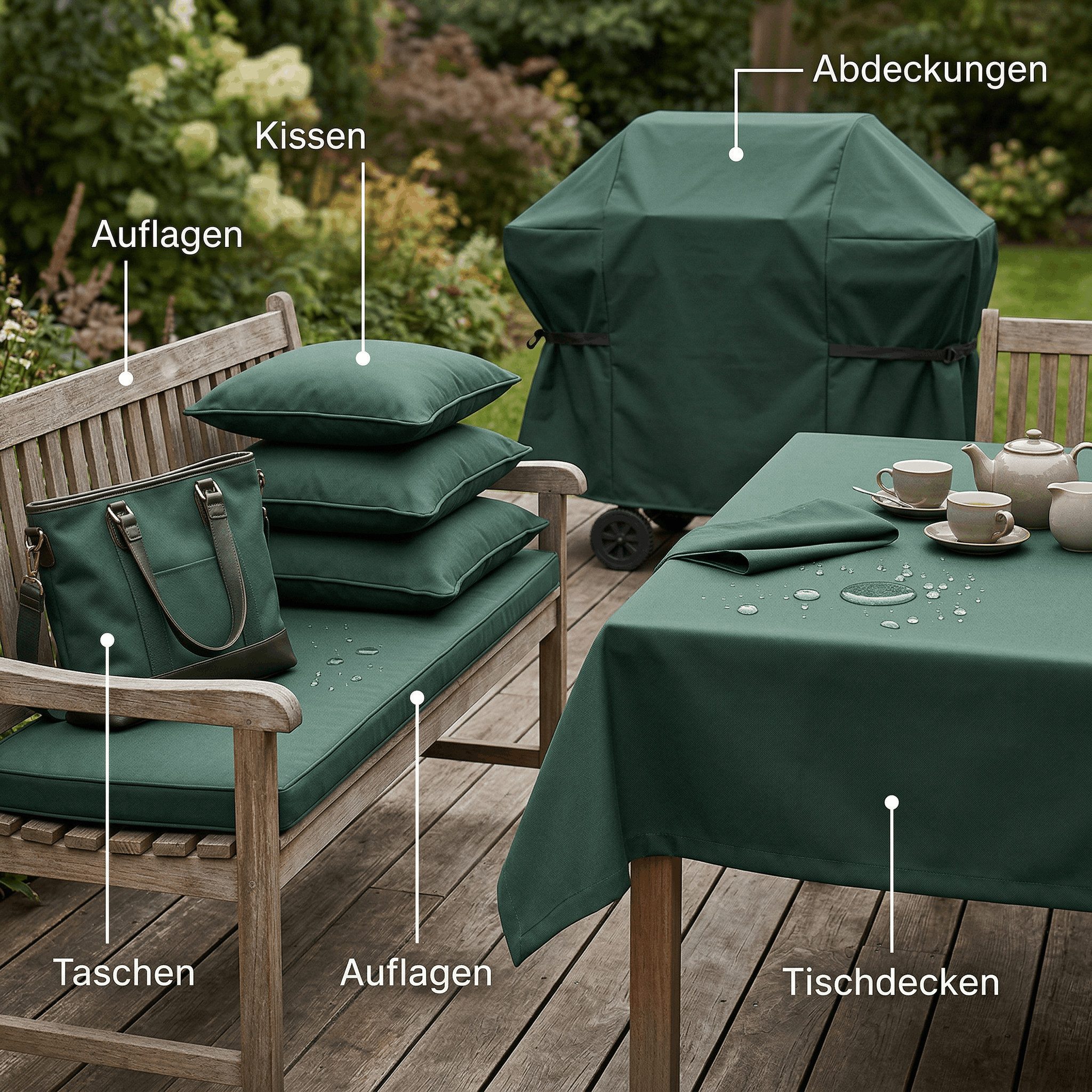 novely® Stoff SUNSET OXFORD 420D - Polsterstoff Wasserdicht Outdoor-Stoff, UV-Beständig, Schmutzabweisend, Robust, Meterware, 1lfm