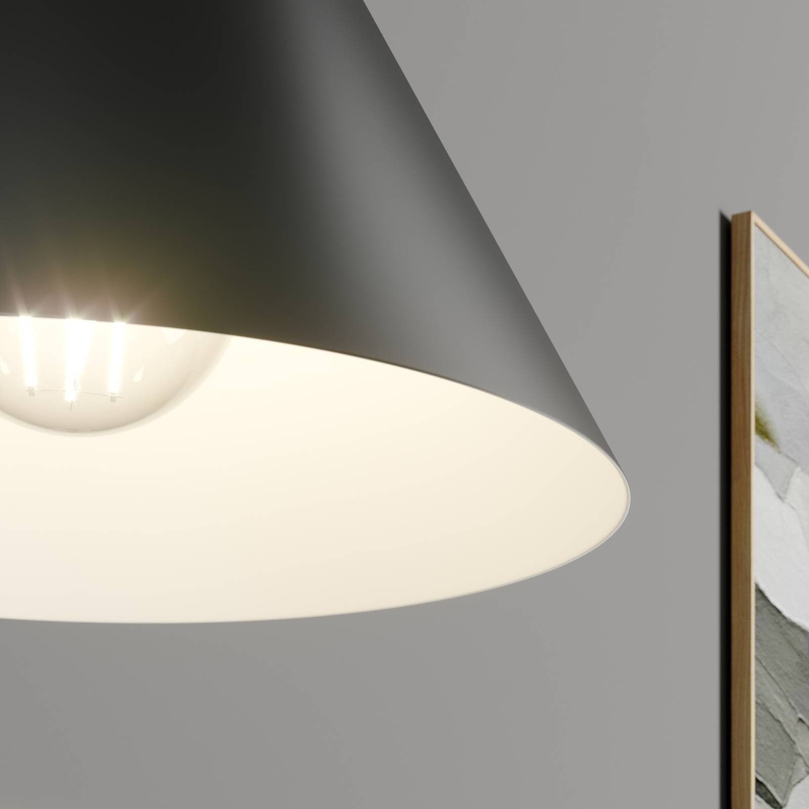 Arcchio Hängeleuchte Tadej, Deckenlampe dimmbar, Schwarz, 1 nicht Leuchtmittel Modern, E27, flammig, weiß, inklusive, Stahl
