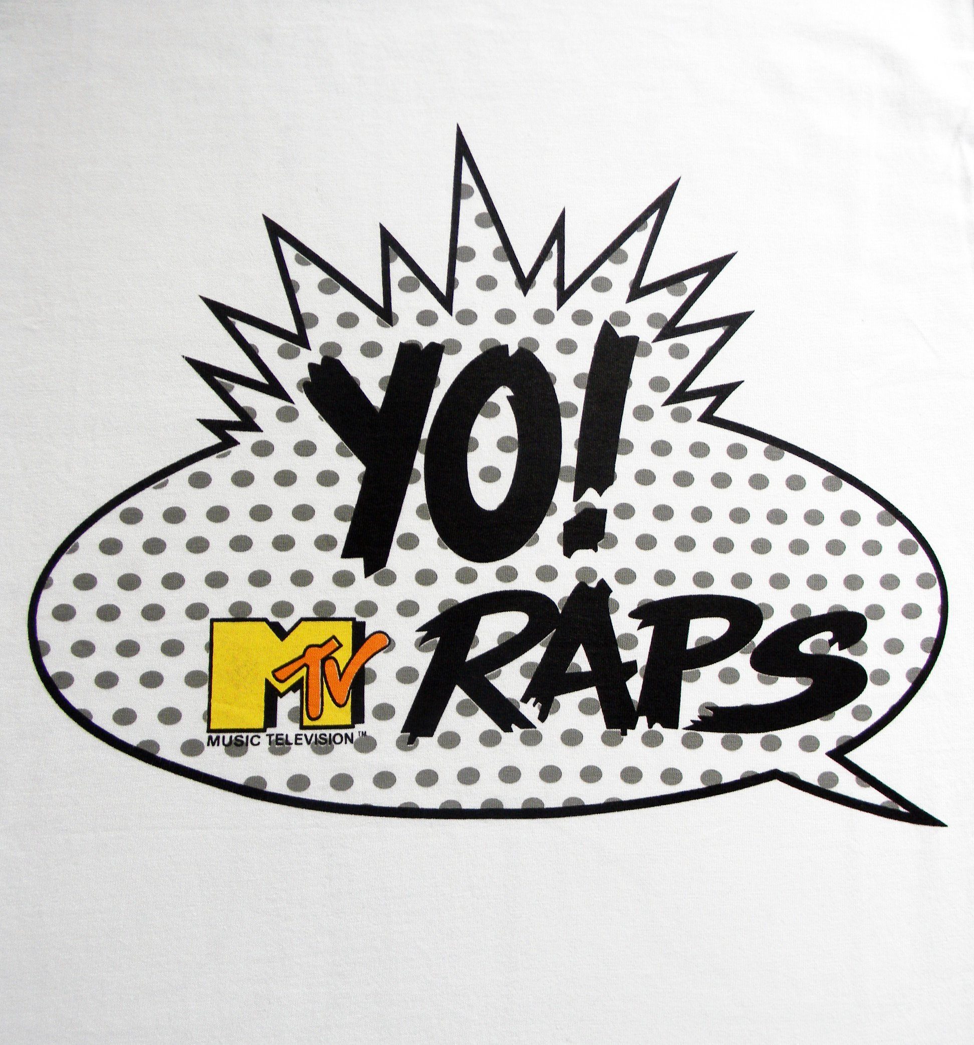 T-Shirt Frontprint White Stück) RAPS (Stück, mit YO! MTV 1-tlg.,