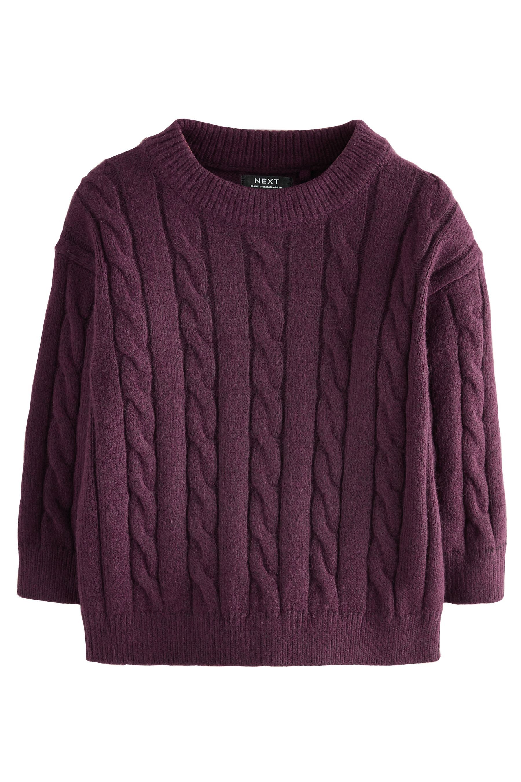 Next Rundhalspullover Rundhals-Pullover mit Zopfstrickmuster + günstig online kaufen