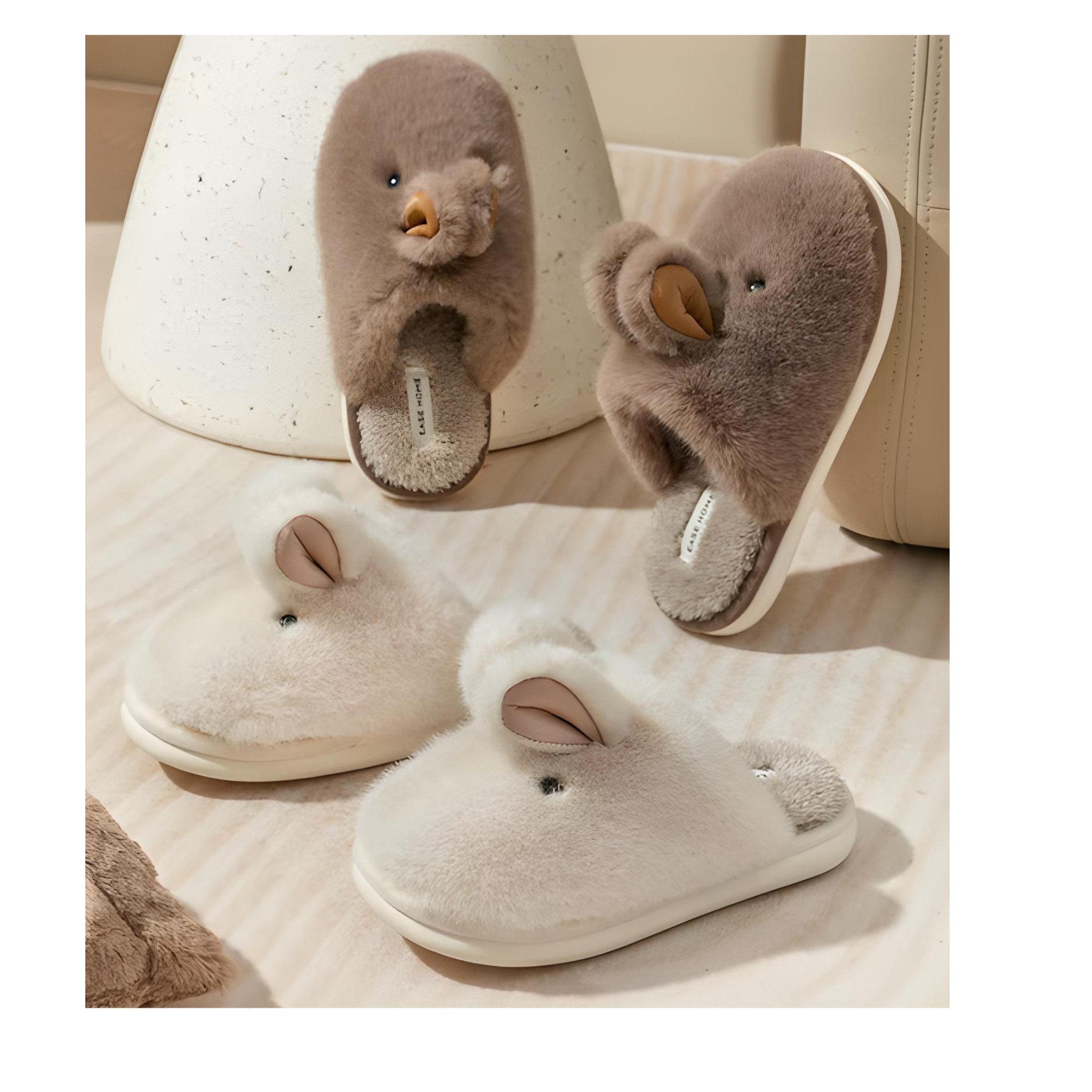 NEXORA Hasen Hausschuhe Damen – warm & flauschig, Plüsch Hausschuhe Plüsch Hausschuhe (Paar, Paar) extra kuschelige Hausschuhe im Hasendesign